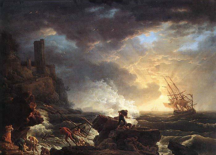 VERNET, Claude-Joseph Shipwreck Norge oil painting art